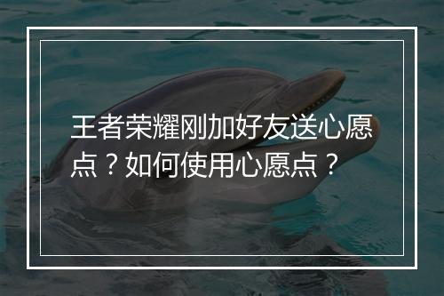 王者荣耀刚加好友送心愿点？如何使用心愿点？