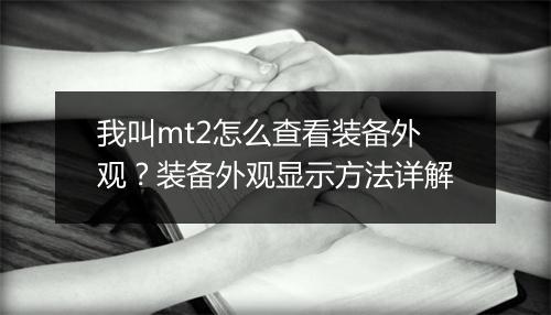 我叫mt2怎么查看装备外观？装备外观显示方法详解