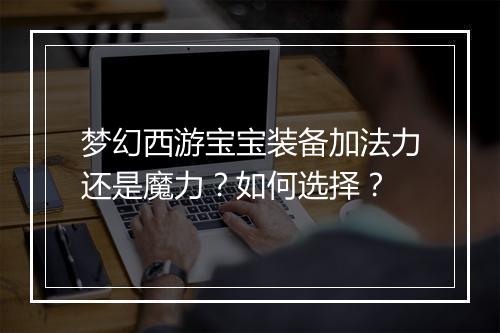 梦幻西游宝宝装备加法力还是魔力？如何选择？