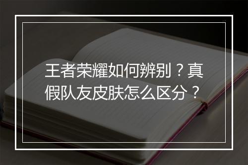 王者荣耀如何辨别？真假队友皮肤怎么区分？