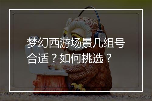 梦幻西游场景几组号合适？如何挑选？