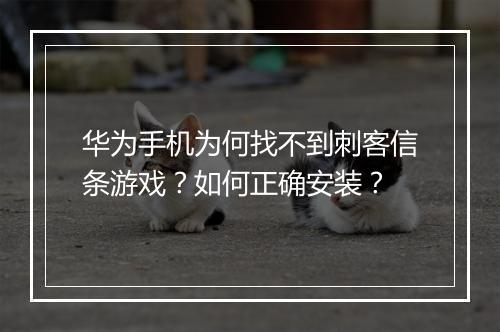 华为手机为何找不到刺客信条游戏?如何正确安装?