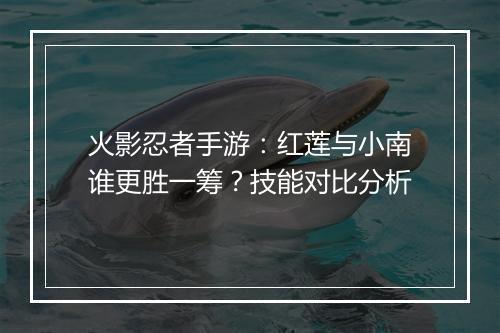 火影忍者手游：红莲与小南谁更胜一筹？技能对比分析