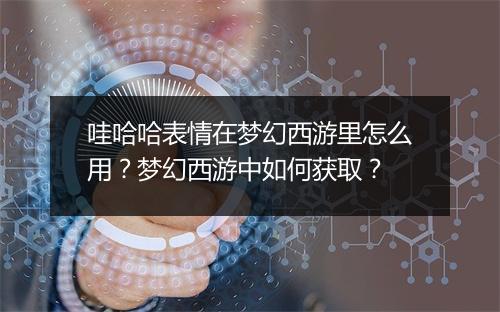 哇哈哈表情在梦幻西游里怎么用？梦幻西游中如何获取？
