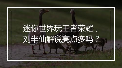 迷你世界玩王者荣耀，刘半仙解说亮点多吗？