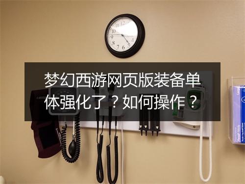 梦幻西游网页版装备单体强化了？如何操作？