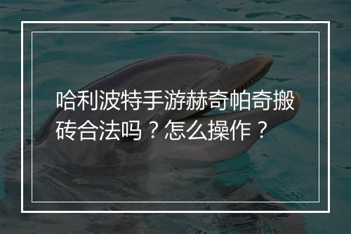 哈利波特手游赫奇帕奇搬砖合法吗？怎么操作？