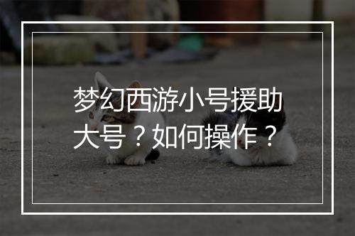 梦幻西游小号援助大号？如何操作？