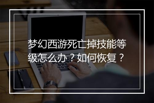 梦幻西游死亡掉技能等级怎么办？如何恢复？