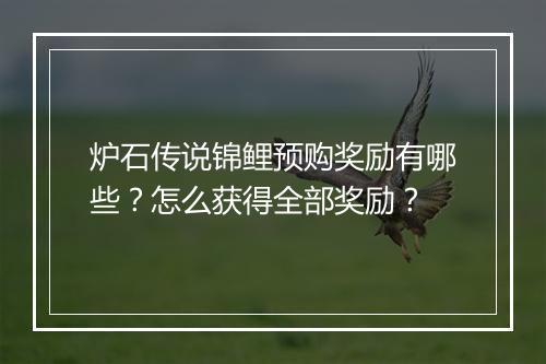 炉石传说锦鲤预购奖励有哪些？怎么获得全部奖励？