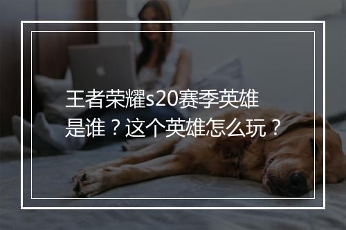 王者荣耀s20赛季英雄是谁？这个英雄怎么玩？