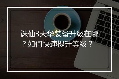 诛仙3天华装备升级在哪?如何快速提升等级?
