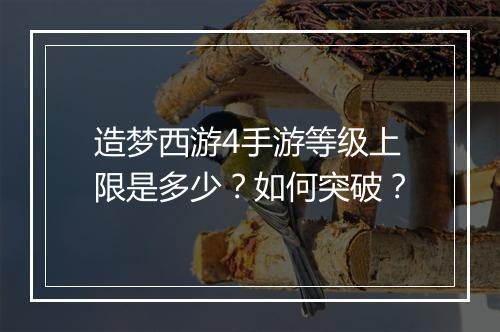 造梦西游4手游等级上限是多少?如何突破?