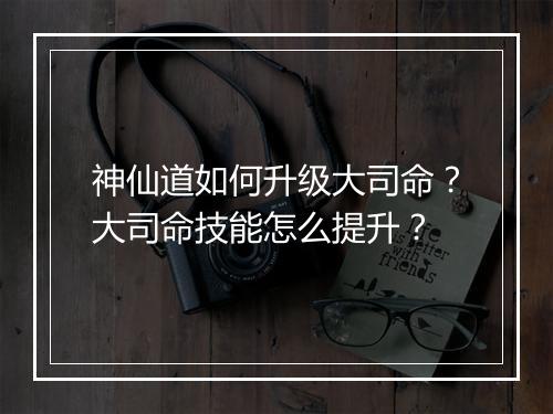 神仙道如何升级大司命?大司命技能怎么提升?
