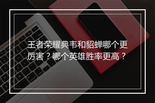 王者荣耀典韦和貂蝉哪个更厉害?哪个英雄胜率更高?