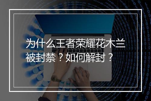 为什么王者荣耀花木兰被封禁?如何解封?