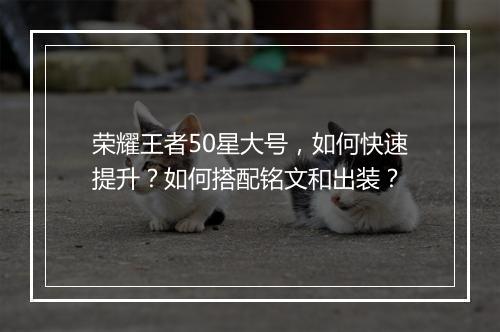 荣耀王者50星大号，如何快速提升？如何搭配铭文和出装？