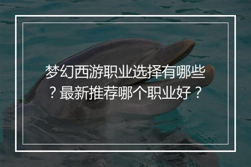 梦幻西游职业选择有哪些?最新推荐哪个职业好?