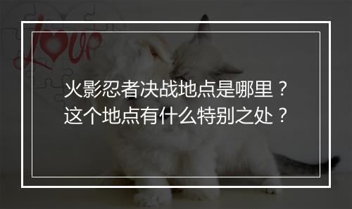 火影忍者决战地点是哪里?这个地点有什么特别之处?