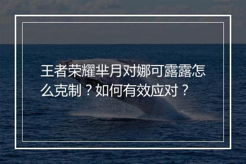 王者荣耀芈月对娜可露露怎么克制?如何有效应对?