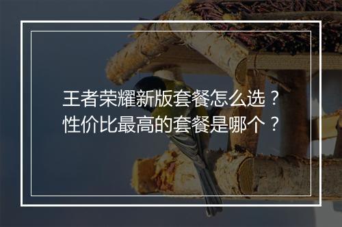 王者荣耀新版套餐怎么选？性价比最高的套餐是哪个？
