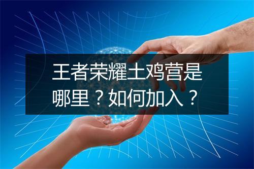 王者荣耀土鸡营是哪里?如何加入?