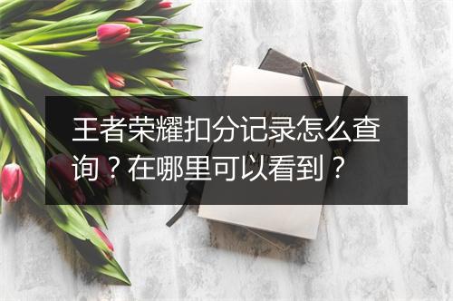 王者荣耀扣分记录怎么查询?在哪里可以看到?