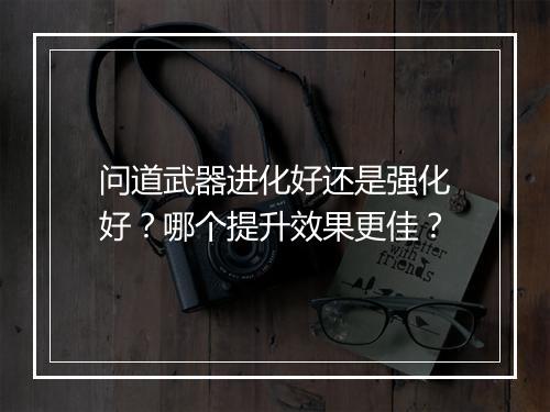 问道武器进化好还是强化好?哪个提升效果更佳?