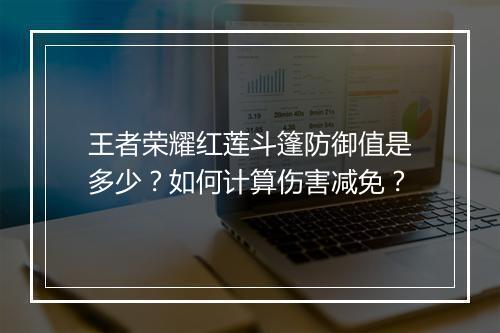 王者荣耀红莲斗篷防御值是多少?如何计算伤害减免?