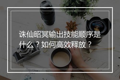 诛仙昭冥输出技能顺序是什么?如何高效释放?