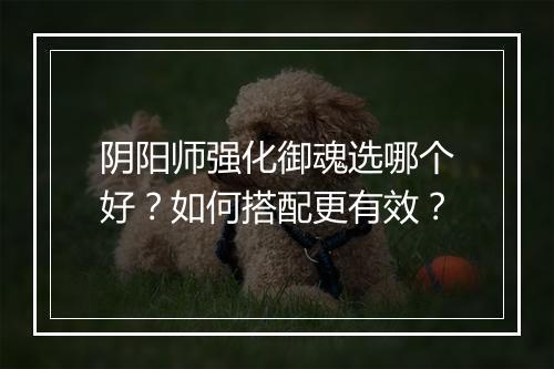 阴阳师强化御魂选哪个好？如何搭配更有效？
