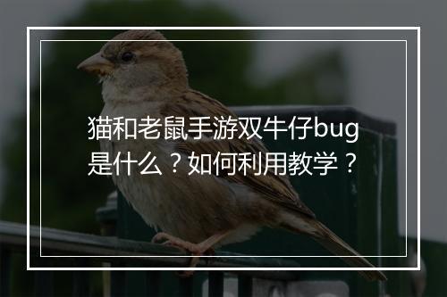 猫和老鼠手游双牛仔bug是什么?如何利用教学?