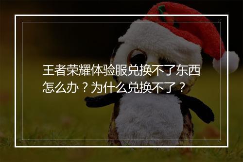 王者荣耀体验服兑换不了东西怎么办？为什么兑换不了？