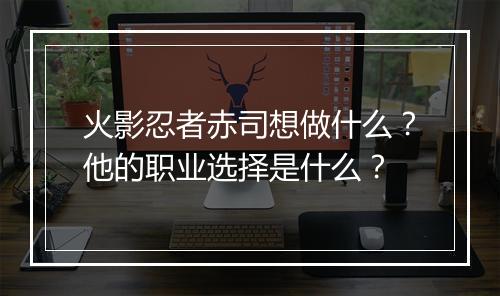 火影忍者赤司想做什么?他的职业选择是什么?