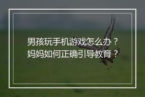 男孩玩手机游戏怎么办？妈妈如何正确引导教育？