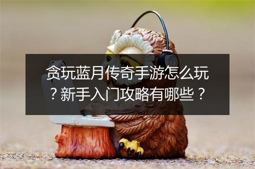 贪玩蓝月传奇手游怎么玩？新手入门攻略有哪些？