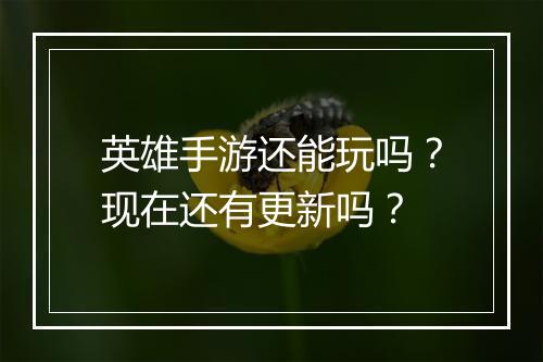 英雄手游还能玩吗?现在还有更新吗?