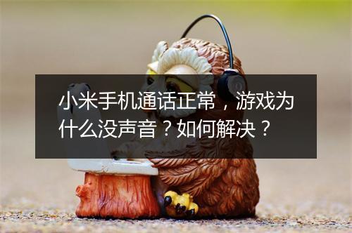 小米手机通话正常，游戏为什么没声音？如何解决？