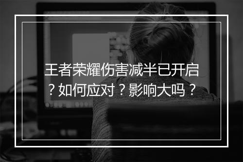 王者荣耀伤害减半已开启?如何应对?影响大吗?