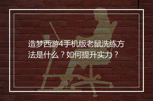 造梦西游4手机版老鼠洗练方法是什么?如何提升实力?