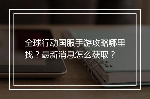 全球行动国服手游攻略哪里找?最新消息怎么获取?