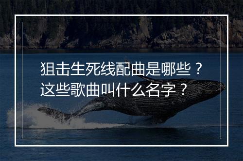 狙击生死线配曲是哪些?这些歌曲叫什么名字?