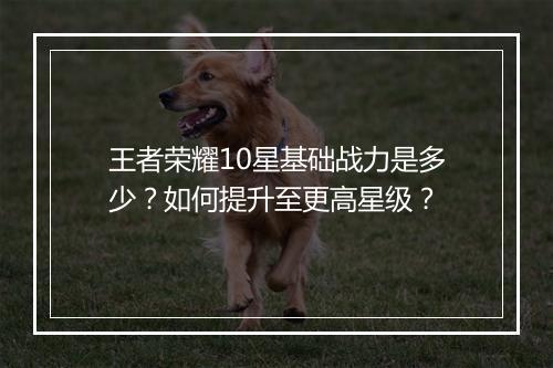王者荣耀10星基础战力是多少?如何提升至更高星级?