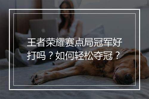 王者荣耀赛点局冠军好打吗?如何轻松夺冠?