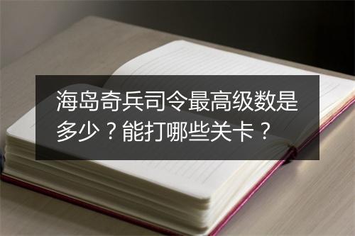 海岛奇兵司令最高级数是多少?能打哪些关卡?