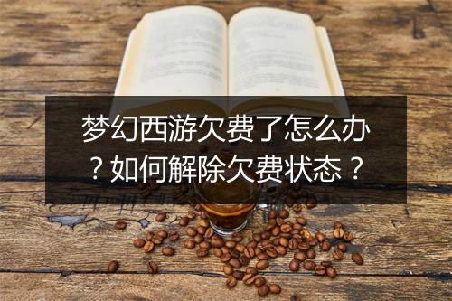 梦幻西游欠费了怎么办?如何解除欠费状态?