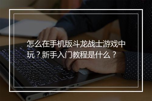怎么在手机版斗龙战士游戏中玩?新手入门教程是什么?