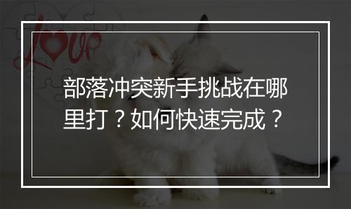 部落冲突新手挑战在哪里打？如何快速完成？