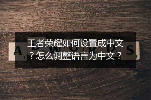 王者荣耀如何设置成中文?怎么调整语言为中文?