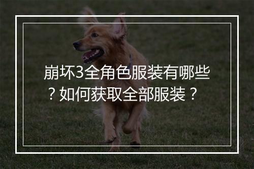 崩坏3全角色服装有哪些?如何获取全部服装?